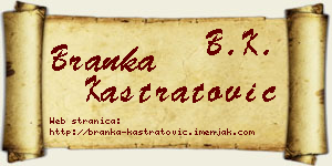 Branka Kastratović vizit kartica